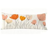 Taie de Traversin 180 cm Doubler Taie Oreiller 50 x 180 cm Taies D'oreillers Fleur Impression Recto Verso Protege Oreiller, Améliorer Sommeil Qualité Long Coussin Grossesse pour Lit Canapé J0-1403
