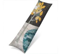 Taie de Traversin 180 cm Jaune Taie Oreiller 60x180 Taies D'oreillers Doux Resistant Velour Protege Oreiller, Améliorer Sommeil Qualité Latéral Long Coussin Grossesse, Housse de Coussin Beige w-12187