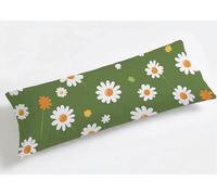 Taie de Traversin 180 cm Vert Olive Housse de Traversin 180x60cm Fleurs, Luxe Grande Taies d'oreiller Velours de Corps Orthopédique Maternité, Douce Confort Respirante, pour Déco Salon Canapé K8-945