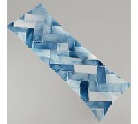 Taie de Traversin 180 x 60 cm Coussin pour Dormir sur Le Côté Bleu Housse de Coussin Texture Oreiller de Corps, avec Fermeture Éclair Body Pillow Doux Velour Soutien Grossesse Coussin Long Y4-585