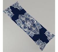 Taie de Traversin 180 x 60 cm Coussin pour Dormir sur Le Côté Bleu Marine Housse de Coussin Bohème Oreiller de Corps, avec Fermeture Éclair Body Pillow Velour Soutien Grossesse Coussin Long Y4-403