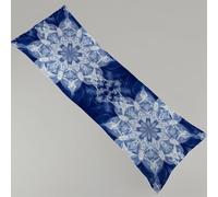 Taie de Traversin 180 x 60 cm Coussin pour Dormir sur Le Côté Bleu Marine Housse de Coussin Mandala Oreiller de Corps, avec Fermeture Éclair Body Pillow Velour Soutien Grossesse Coussin Long Y4-607