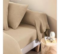 Taie de traversin 43x165 Gaze de Coton Beige Terre de Nuit NOA