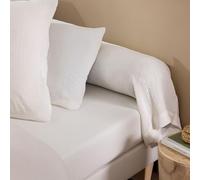 Taie de traversin 43x165 Gaze de Coton Blanc Terre de Nuit NOA