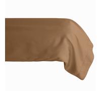 Taie de traversin 43x190 cm percale de coton MANOIR marron Cognac