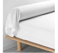 douceur d'intérieur, Taie de Traversin (85 x 185 cm) Percaline Blanc, Percale de Coton
