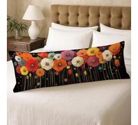 Taie de Traversin 90 cm Abstrait Taie Oreiller 30x90 Housse de Coussin Fleurs Double Face Impression Rectangulaire Velours Pillow Case, Super Doux Taie Oreiller Lombaire avec Zip Invisible U00-215