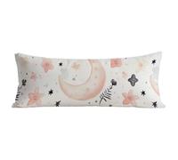 Taie de Traversin 90 cm Couleur Unie Taie d'oreiller 30x90 cm Lin Housse Traversin, Rectangulaire Protege Oreiller Lune, avec Fermeture Éclair Invisible Grande Housse Coussin pour Canapé Lit BZ-623