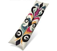 Taie de Traversin 90 cm Crème Taie Oreiller 30x90 Taies D'oreillers HD Double Face ImpressionProtege Oreiller, Améliorer Sommeil Qualité Latéral Long Coussin Grossesse, Housse de Coussin Noir w-12061