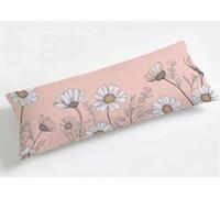 Taie de Traversin 90 cm Rose Housse de Traversin 90x30cm Fleurs, Luxe Grande Taies d'oreiller Velours de Corps Orthopédique Maternité, Douce Confort Respirante, pour Déco Salon Canapé & Chambre K8-957