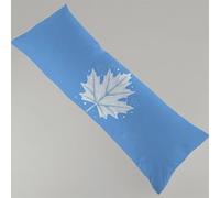 Taie de Traversin 90 x 30 cm Coussin pour Dormir sur Le Côté Bleu Housse de Coussin Feuille Oreiller de Corps, avec Fermeture Éclair Invisible Body Pillow Velour Soutien Grossesse Coussin Long Y4-507