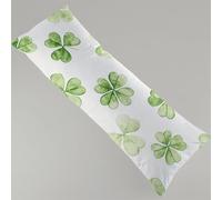 Taie de Traversin 90 x 30 cm Coussin pour Dormir sur le Côté Vert Housse de Coussin Feuilles Oreiller de Corps, Avec Fermeture Éclair Body Pillow Doux Velour Soutien Grossesse Coussin Long Y4-512