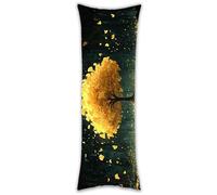 Taie de Traversin Arbre de Richesse Housse Traversin 50 x 150 cm Rectangulaire Double Face Velour Housse de Coussin avec Fermeture Éclair Invisible pour Decor Maison Canapé Lit Chambre Cadeau X-194