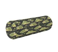Taie de traversin cervical, petit coussin rond pour chaises, oreillers cylindriques, support dorsal, dessin animé, crocodiles personnalisés