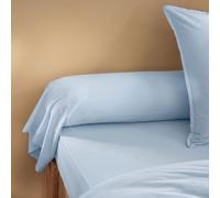 Taie de traversin Coton lavé - SOMEO Bleu Ciel 140 cm