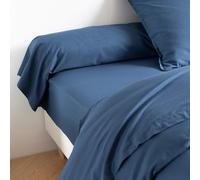 Taie de traversin Coton lavé - SOMEO Bleu Marine 140 cm