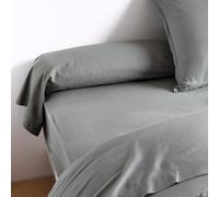 Taie de traversin Coton lavé - SOMEO Kaki 90 cm