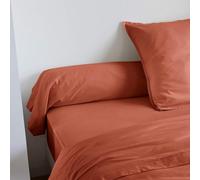 Taie de traversin Coton lavé - SOMEO Terracotta 180 cm