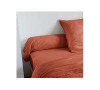 Taie de traversin Coton lavé - SOMEO Terracotta 180 cm