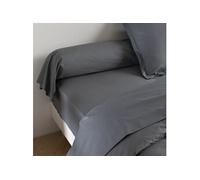 Taie de traversin coton percale Anthracite 160 cm - - MORPHEE