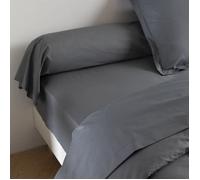 Taie de traversin coton percale Anthracite 160 cm - SOMEO - Someo