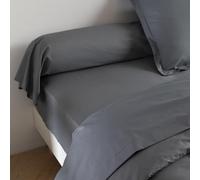 Taie de traversin Coton Percale Anthracite 180 cm - SOMEO