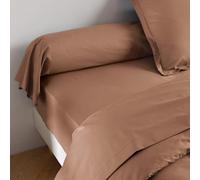 Taie de traversin Coton Percale Marron 140 cm - SOMEO
