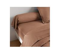 Taie de traversin Coton Percale Marron 160 cm - SOMEO