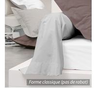 Taie de traversin coton uni 230X43 gris clair