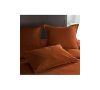 VENT DU SUD Taie de traversin en percale de coton couleur terre cuite - 43 x 190 cm TERRE CUITE