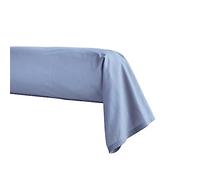 Taie de traversin en Percale de Coton, Première, Bleu Olympe, 43x190 cm, Essix