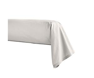 Taie de traversin en Percale de Coton, Première, Gris Perle, 43x190 cm, Essix