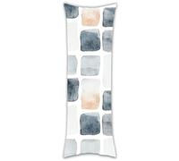 Taie de Traversin Grille Minimaliste Housse Traversin 50 x 135 cm Rectangulaire Double Face Velour Housse de Coussin avec Fermeture Éclair Invisible pour Decor Maison Canapé Lit Chambre Cadeau X-470