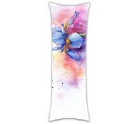 Taie de Traversin Iris Housse Traversin 40 x 145 cm Rectangulaire Double Face Velour Housse de Coussin avec Fermeture Éclair Invisible pour Decoration Maison Canapé Lit Chambre Cadeau X-966