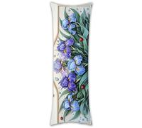Taie de Traversin Iris Housse Traversin 50 x 140 cm Rectangulaire Double Face Velour Housse de Coussin avec Fermeture Éclair Invisible pour Decoration Maison Canapé Lit Chambre Cadeau X-967