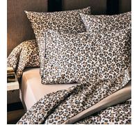 Taie de traversin percale de coton léopard Beige 86x140 cm
