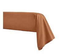 Taie de traversin Unie en Percale de Coton, Premiere, 43 x 190 cm, ESSIX, Marron Foncé