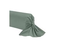 Taie de traversin vert de gris 100% coton 140 cm
