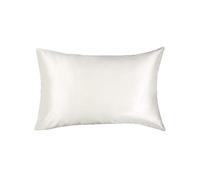 Taie d'oreiller 100 % pure soie de mûrier 26 momme Charmeuse Standard 50 cm x 75 cm - 1 pièce (blanc)