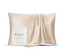 Taie d'oreiller 100% Pure Soie de mûrier pour Les Cheveux et la Peau, 25 mommes, taies d'oreiller en Soie de qualité 6 avec Fermeture éclair dissimulée, Housse de Coussin en Soie des Deux côtés