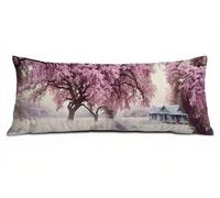 Taie d'oreiller 30 x 90 cm Fleurs de Cerisier Housses de Coussin de Positionnement Latéral Doux Lin Améliorer Sommeil Qualité Cabine Taie de Traversin 90 cm Maternité Idéal Protege Oreiller B-8400