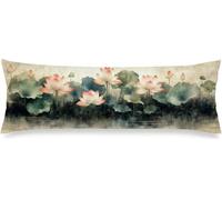 Taie d'oreiller 30x90 Velours La Fleur de Lotus Couleur du thé m-484 | Housse Coussin avec Fermeture éClair, Pillows for Sleeping, Coussin de Lecture, Decoration Chambre, Decoration Salon