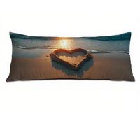 Taie d'oreiller 40 x 145 cm Amour Housses de Coussin de Positionnement Latéral Doux Velours Resistant Plage Taie de Traversin 145 cm Maternité Idéal Protege Oreiller, pour Salon Chambre Lit T-9706