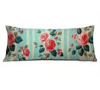 Taie d'oreiller 40 x 145 cm Bande Housses de Coussin de Positionnement Latéral Doux Velours Améliorer Sommeil Qualité Fleur Taie de Traversin 145 cm Maternité et d’Allaitement Protege Oreiller B-5273