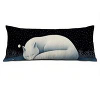 Taie d'oreiller 40 x 145 cm Blanc Housses de Coussin de Positionnement Latéral Doux Velours Améliorer Sommeil Qualité Renard Taie de Traversin 145 cm Maternité et d’allaitement Protege Oreiller B-9189