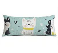 Taie d'oreiller 40 x 145 cm Blanc Housses de Coussin de Positionnement Latéral Doux Velours Améliorer Sommeil Qualité Chat Taie de Traversin 145 cm Maternité et d’Allaitement Protege Oreiller B-5911