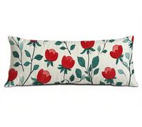 Taie d'oreiller 40 x 145 cm Rouge Housses de Coussin de Positionnement Latéral Doux Velours Améliorer Sommeil Qualité Fleur Taie de Traversin 145 cm Maternité et d’Allaitement Protege Oreiller B-5251