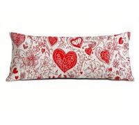 Taie d'oreiller 40 x 145 cm Rouge Housses de Coussin de Positionnement Latéral Doux Velours Resistant Amour Taie de Traversin 145 cm Maternité Idéal Protege Oreiller, pour Salon Chambre Lit T-8144