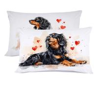 Taie d'oreiller 40 x 70 Noir Taie Oreiller 40x70 Lot de 2 Chien Protege Oreiller Super Doux Taies D'oreillers, Housse de Coussin Protège Oreillers Rectangulaire, pour Noël Decoration Automne G - 472