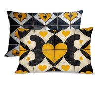 Taie d'oreiller 40 x 70 Noir Taie Oreiller 40x70 Lot de 2 Jaune Protege Oreiller Super Doux Taies D'oreillers, Housse de Coussin Protège Oreillers Rectangulaire, pour Noël Decoration Automne G - 500